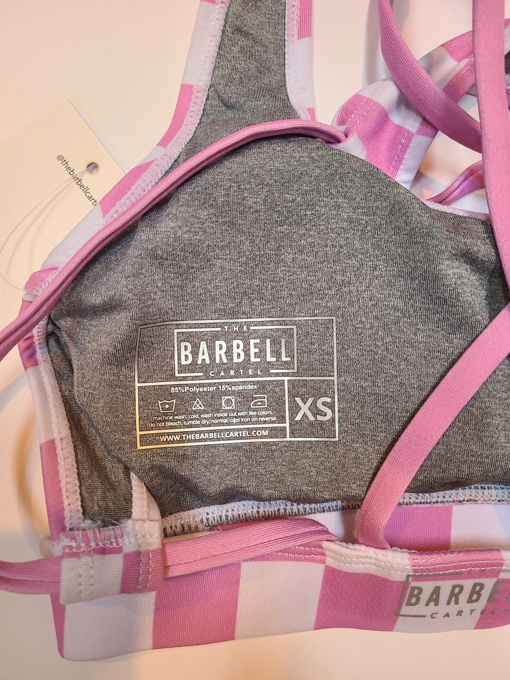 Pink Checker Racerback Sports Bra - Picture 3 of 3